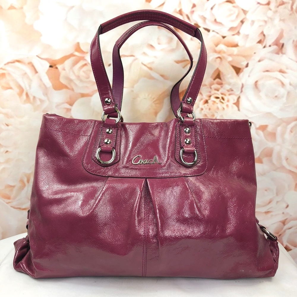 Coach Ashley patent leather pink purse bag handbag
